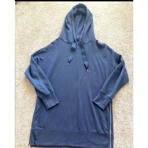 Aerie Blue Hooded Sweatshirt With Zip‎ Up Sides Size Medium
